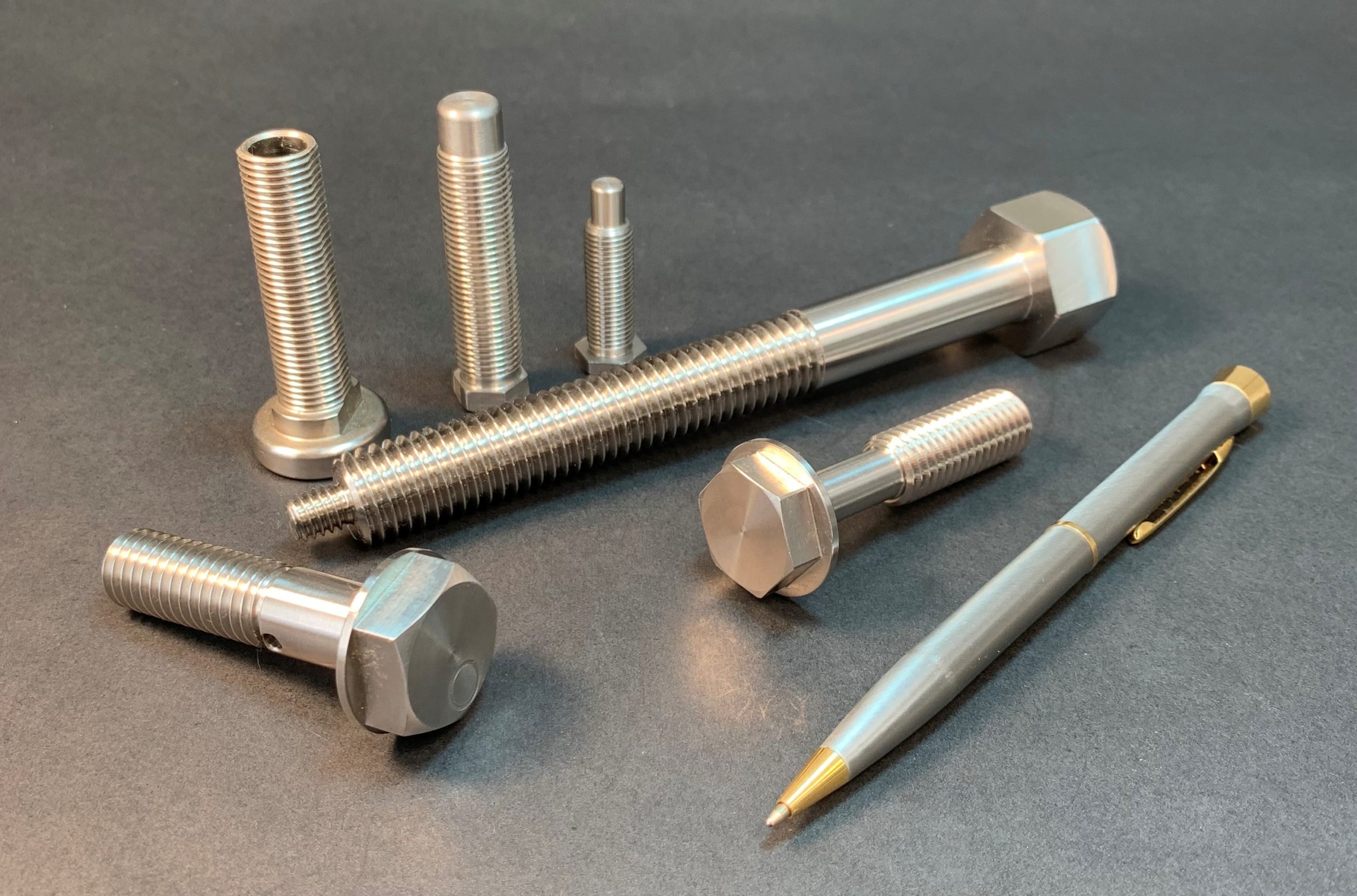 Custom Stainless Steel Bolts and Screws manufactured with Metric, British, or custom thread Materials.